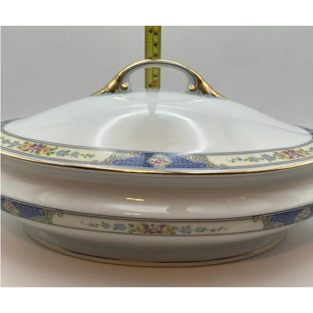 VTG Bohemia Ceramic Works Cecil Pattern Lidded Oval Casserole Czechoslovakia